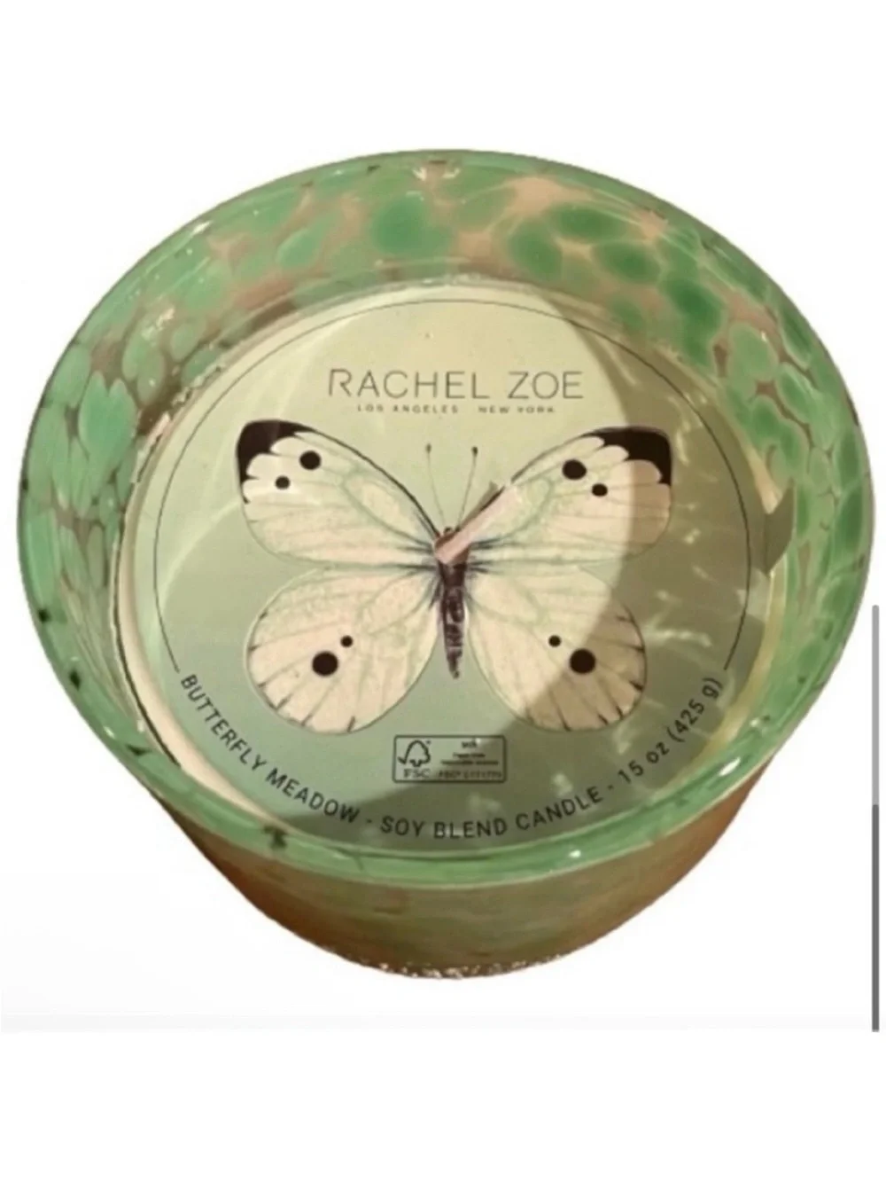 🆕- Rachel Zoe Butterfly Garden Soy Wax Candle in Gorgeous Green Glass Jar